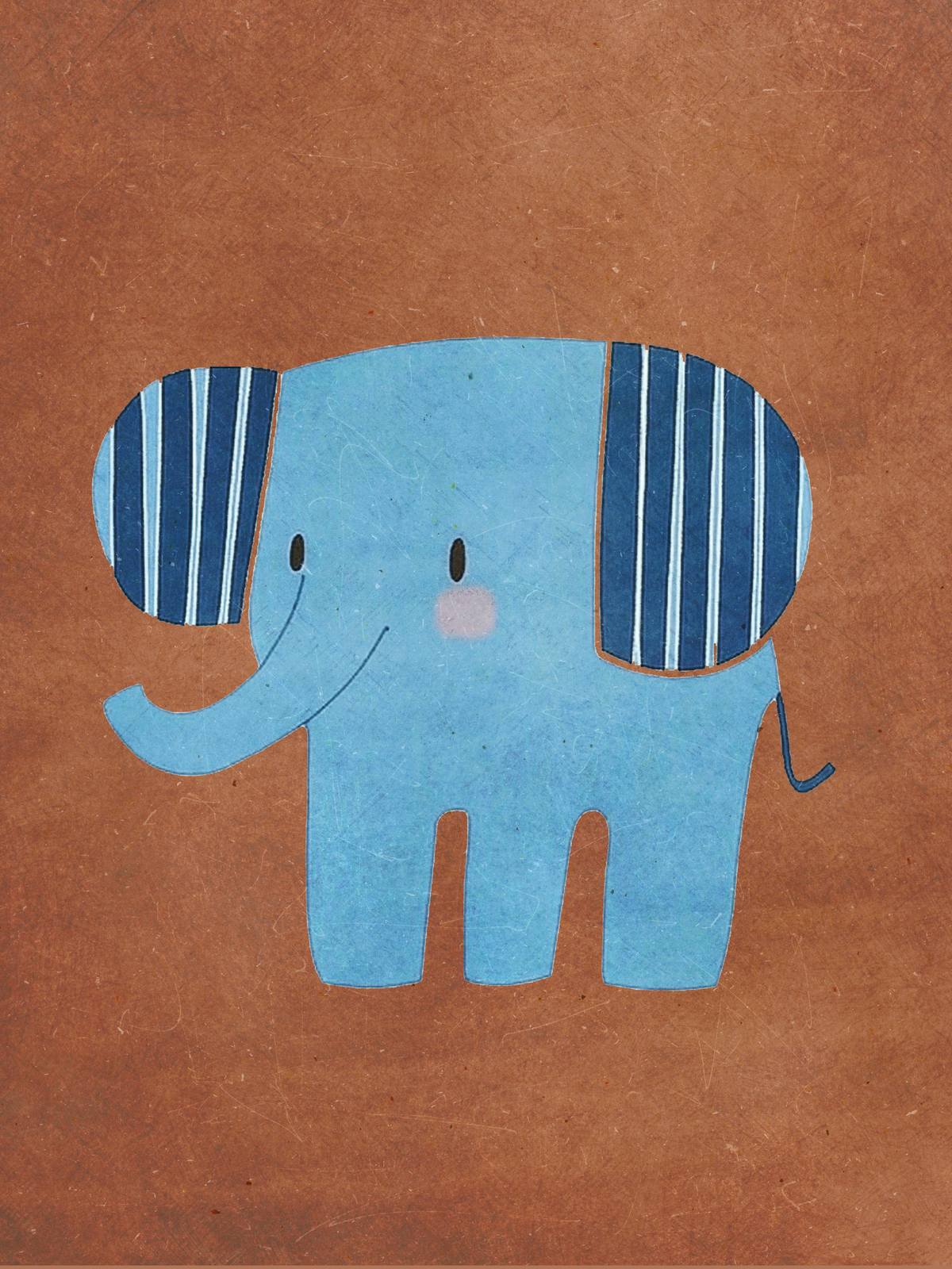 Poster - Blauwe Olifant