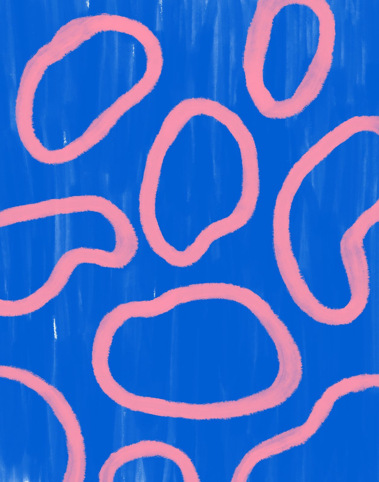 Poster - Abstract Blauw en Roze
