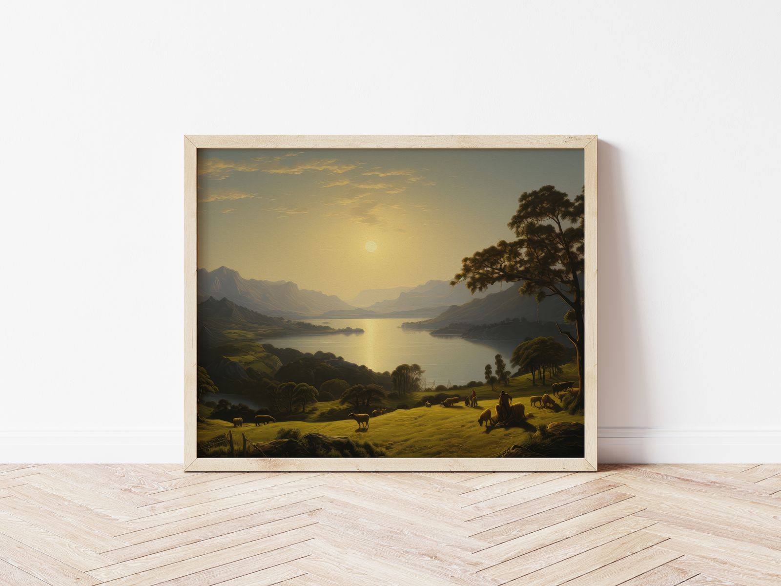 Poster - Pastorale Zonsondergang Landschap