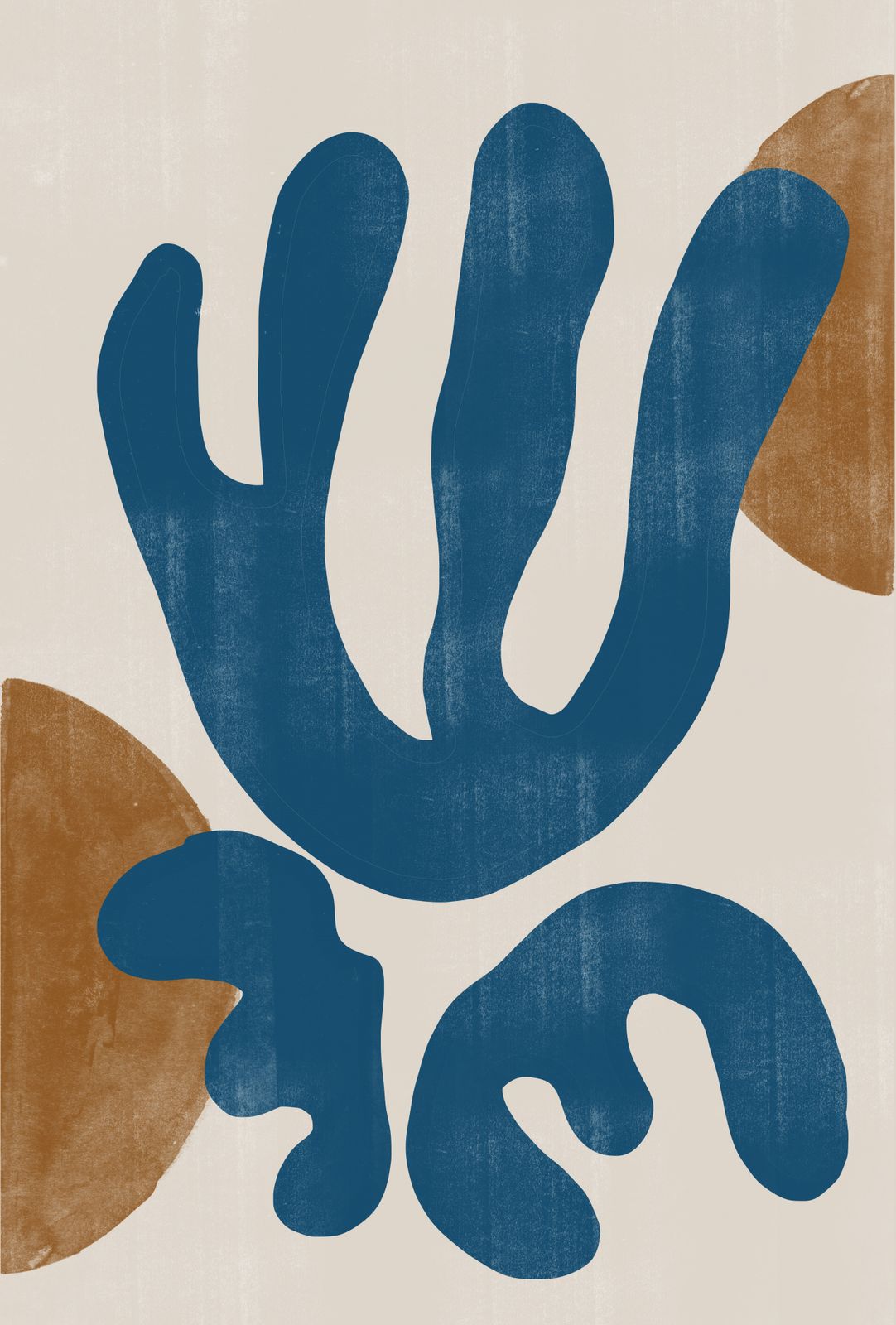 Poster - Abstracte Blauwe Vormen