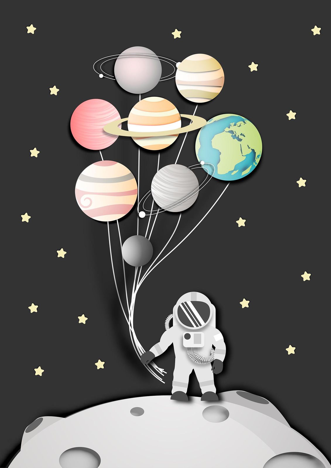 Poster - Astronaut en Planeten