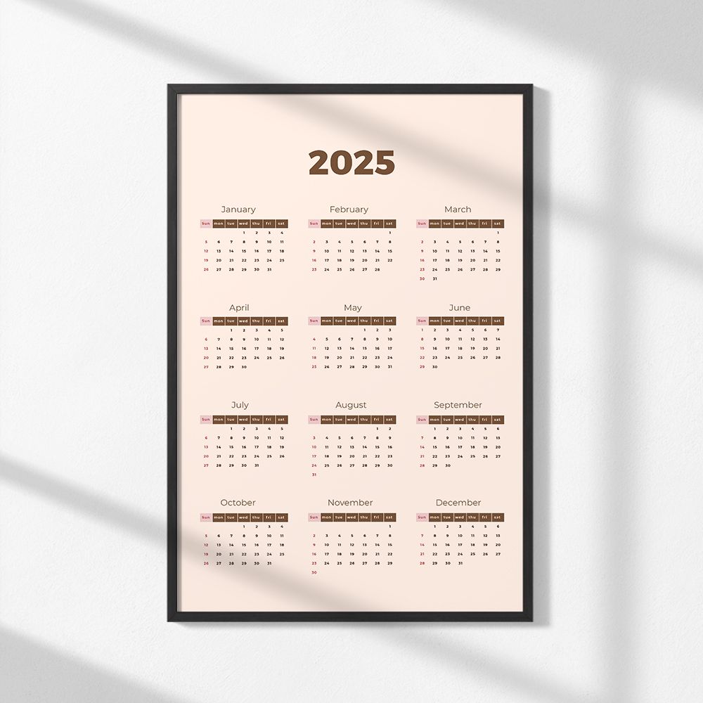 Poster - 2025 Minimalistische Kalender