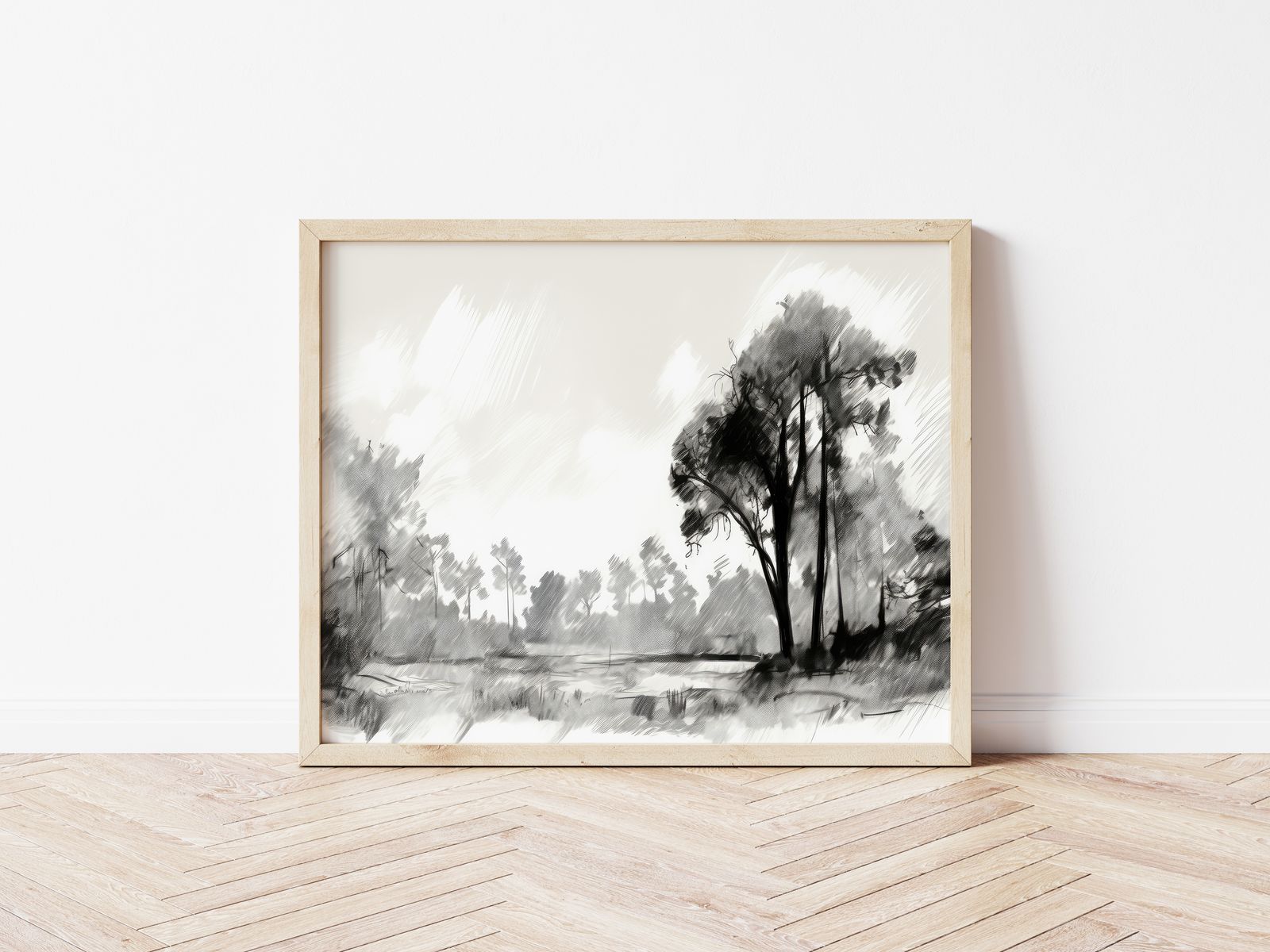 Poster - Monochroom Landschap