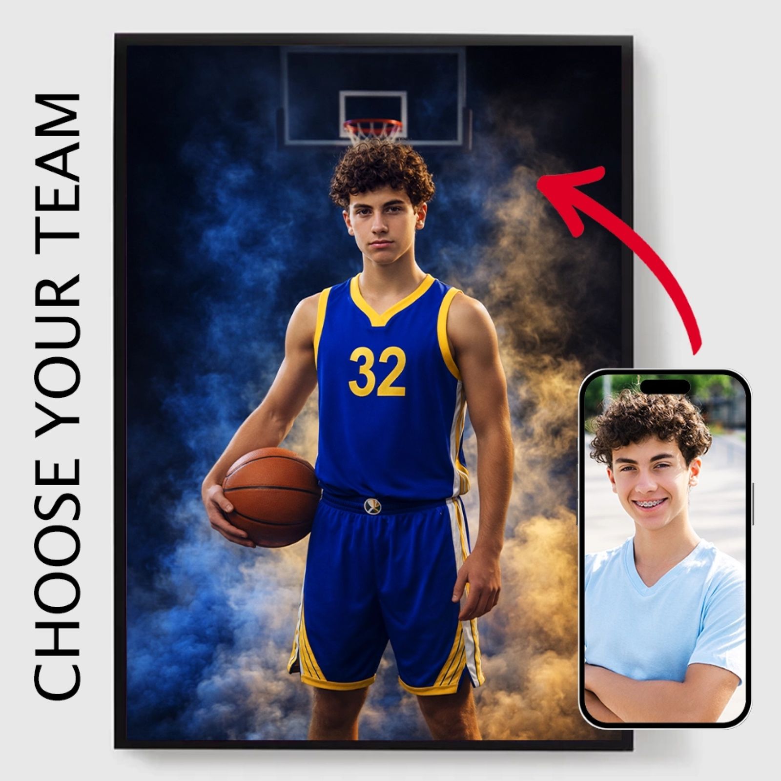 Gepersonaliseerde Poster - Cinematisch Basketbalportret - AI Poster