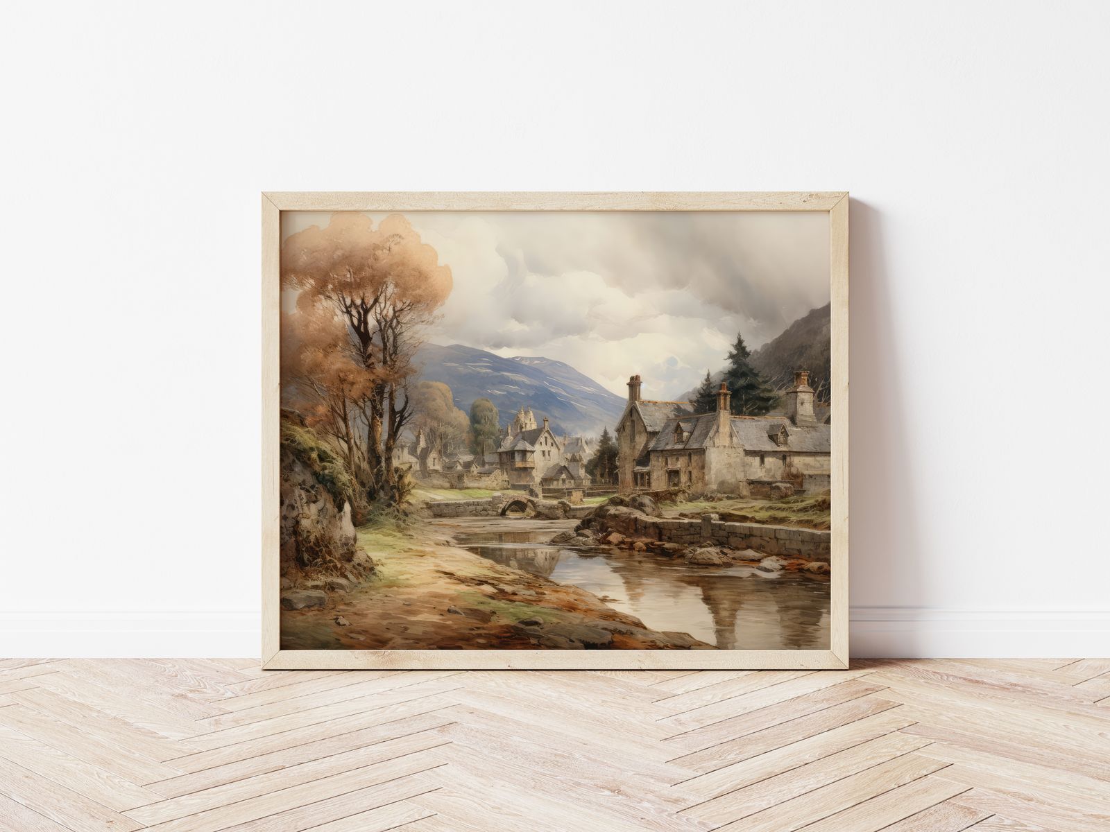 Poster - Plattelandse Dorp Scene