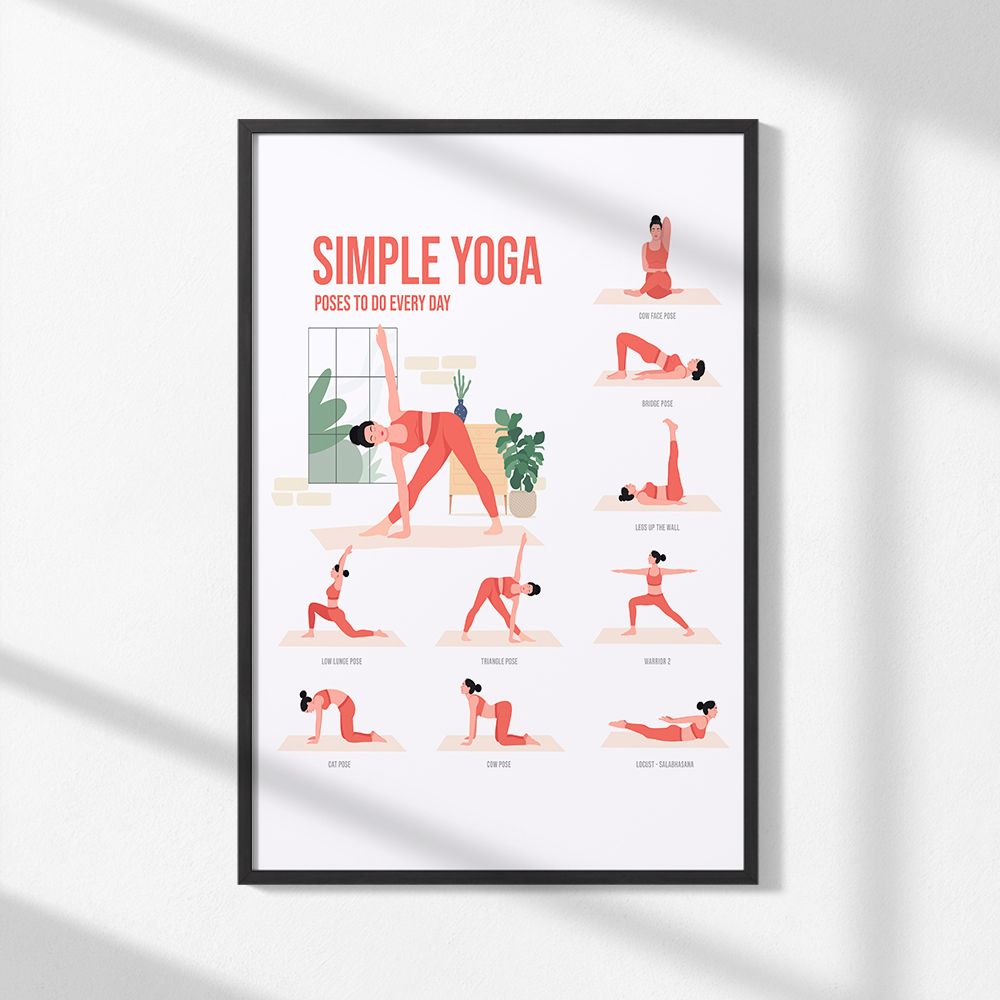 Poster - Eenvoudige Yogahoudingen