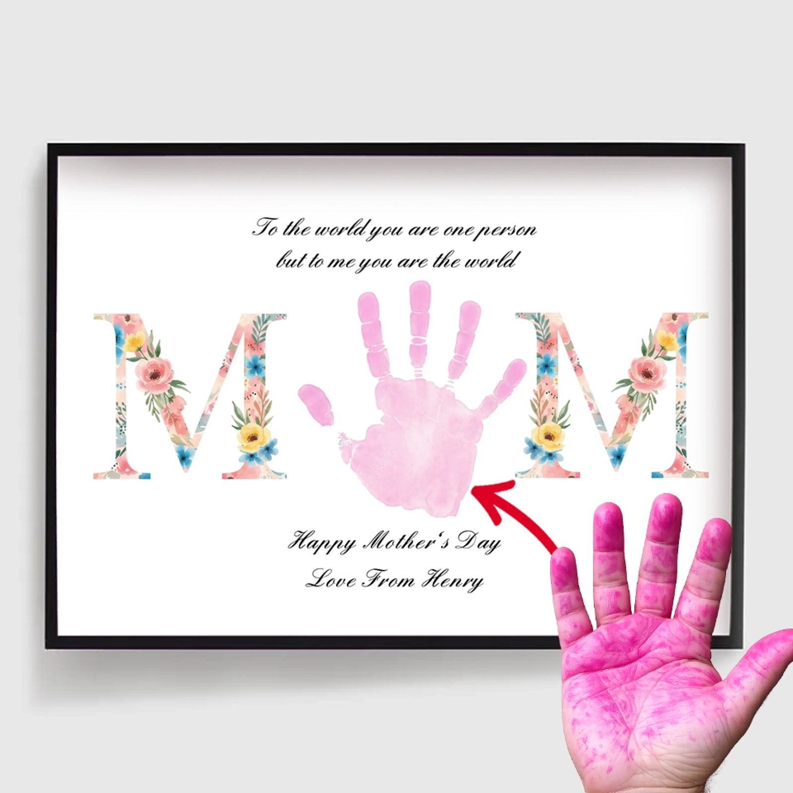 Gepersonaliseerde Poster - DIY MOM Handafdruk Kunst