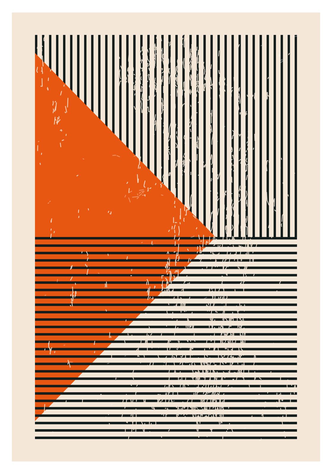 Poster - Abstract Oranje en Zwart