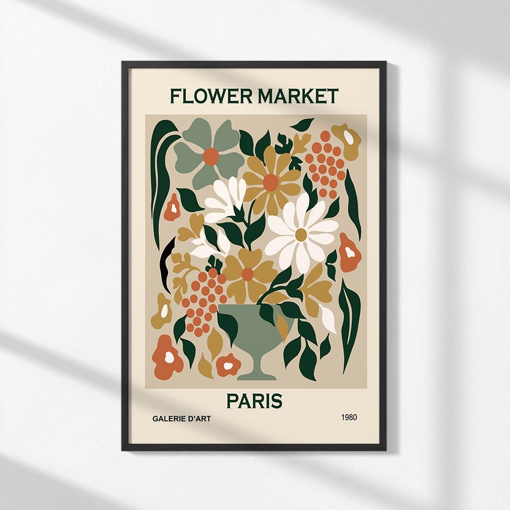 Poster - Bloemenmarkt Parijs