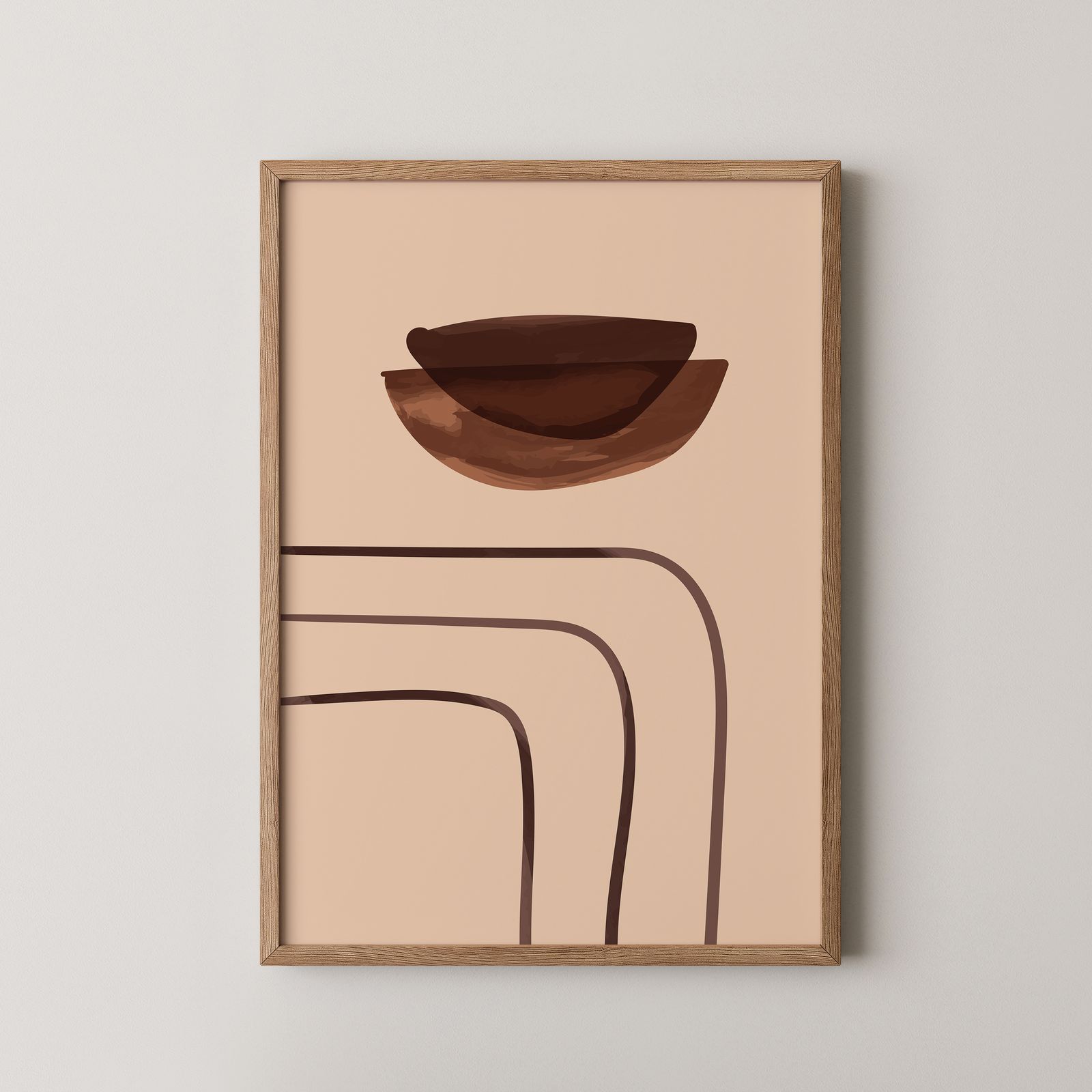 Poster - Minimalistische Bruin Abstract