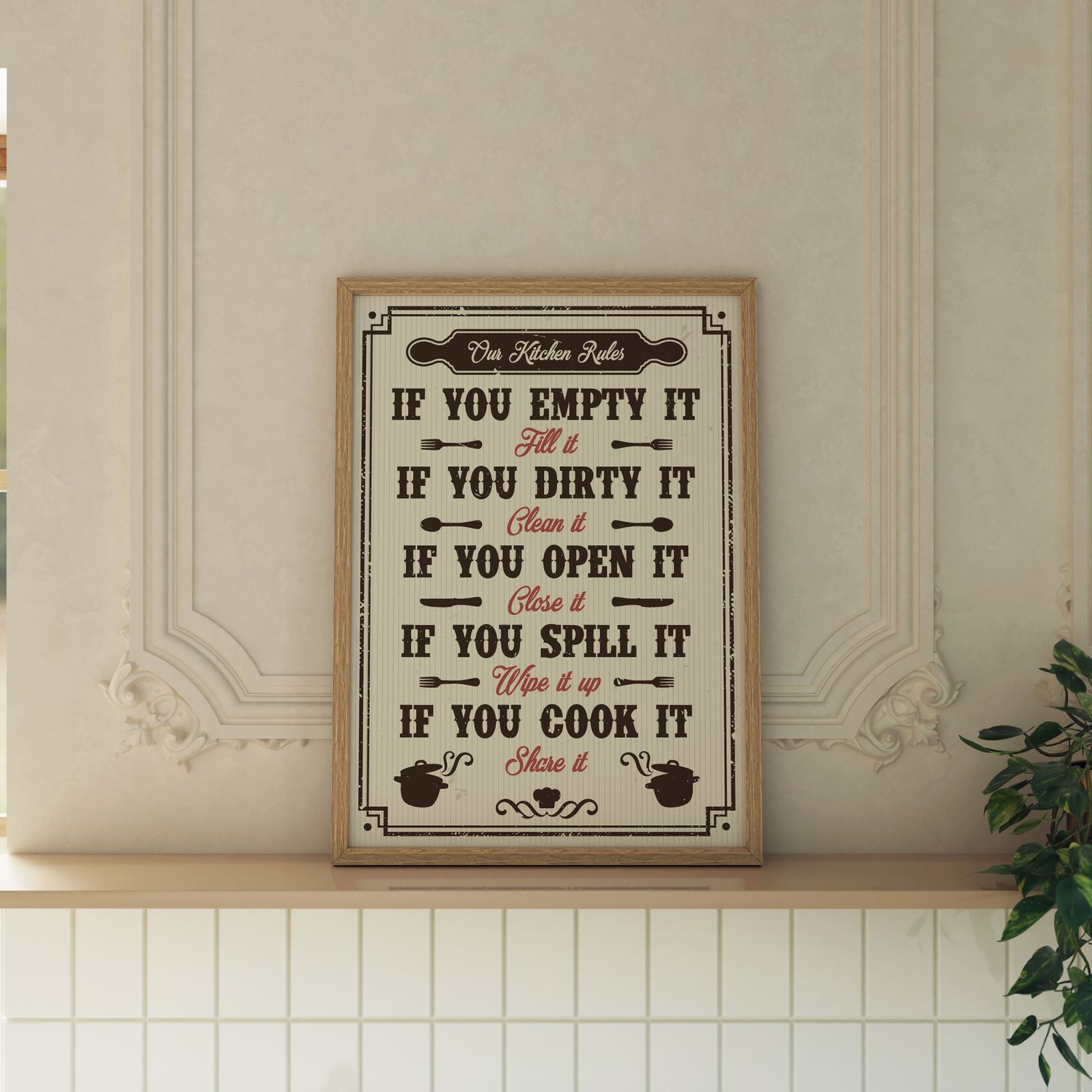 Poster - Keukenregels
