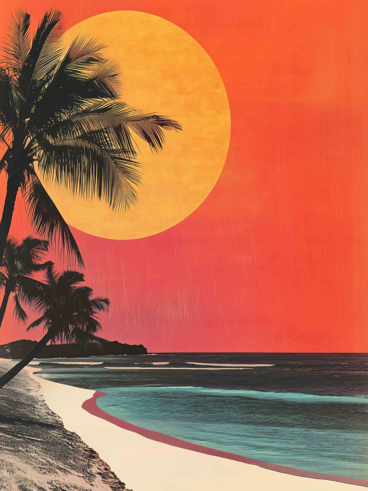 Poster - Tropische Zonsondergang Strand