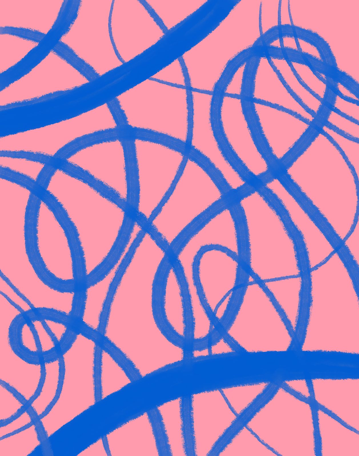 Poster - Abstracte Blauwe Lijnen