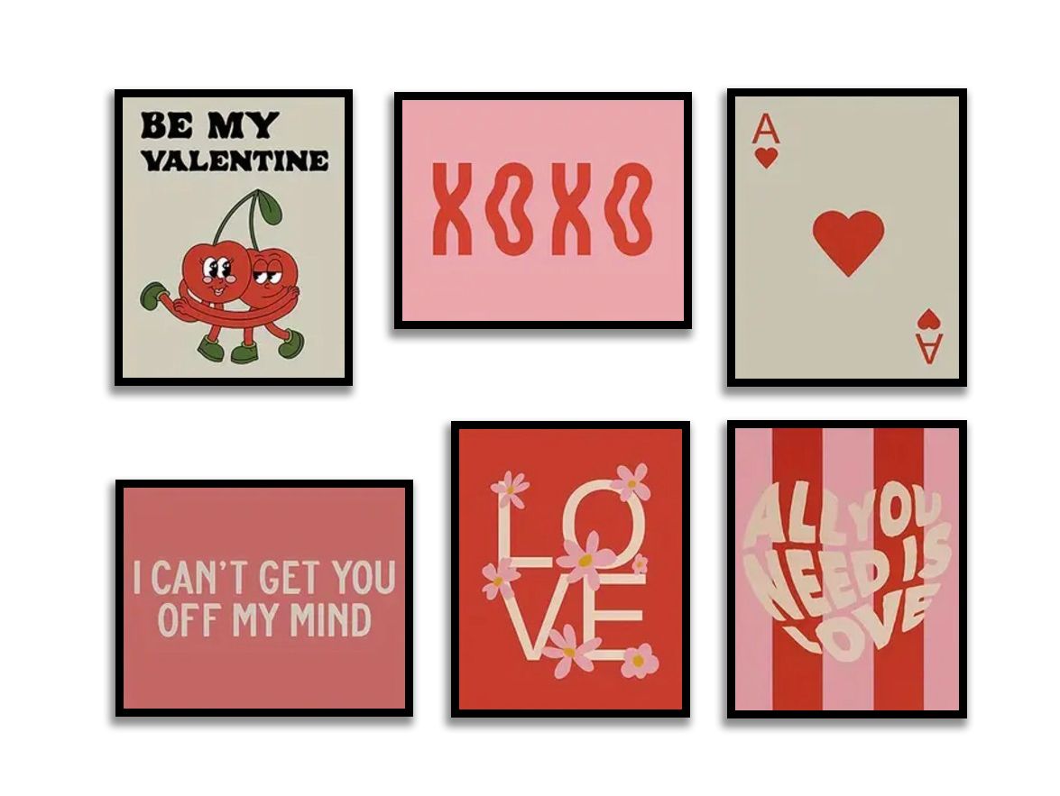 Poster - Valentijnsdag liefde / Set van 6