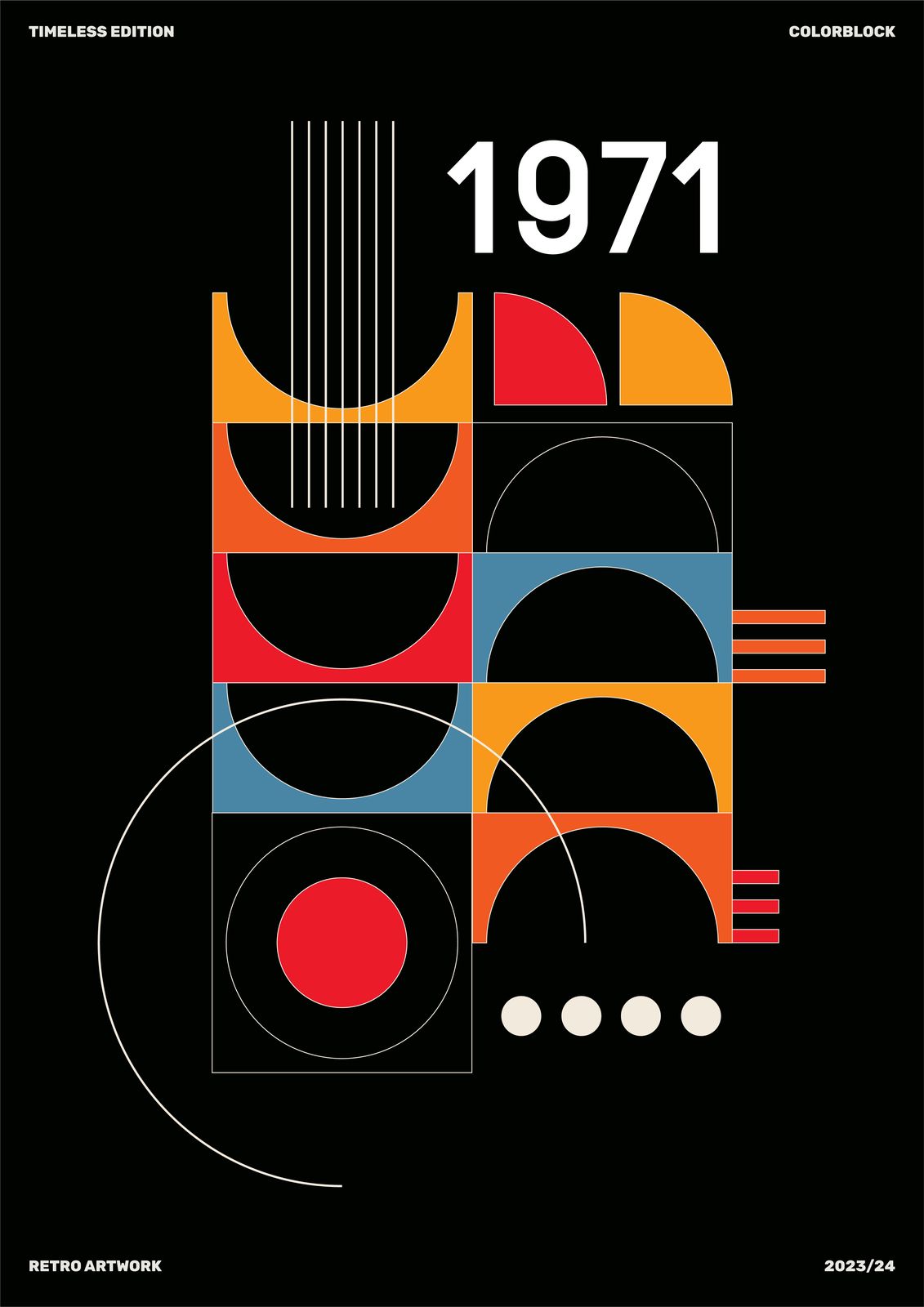 Poster - Retro Colorblock Kunstwerk