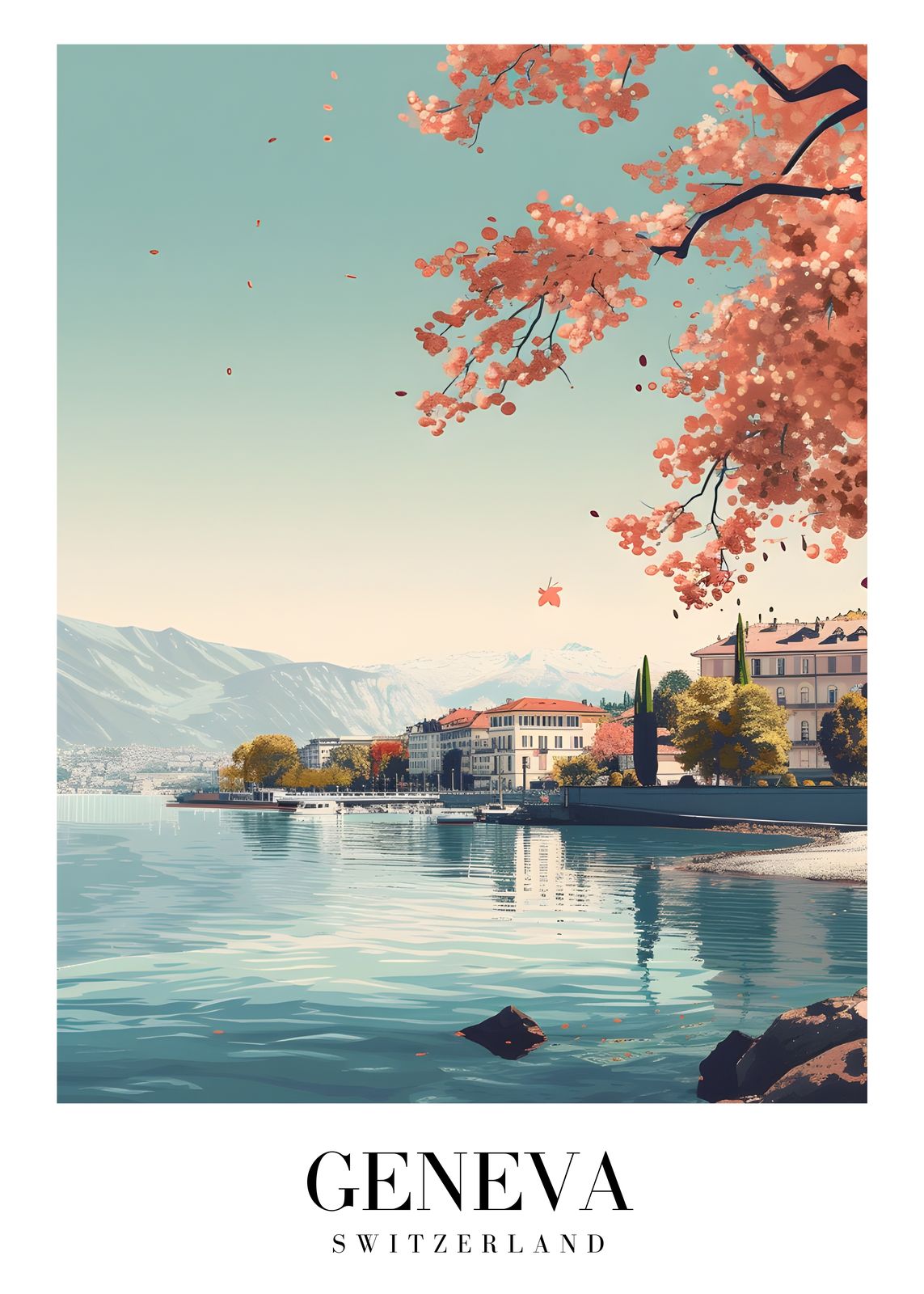 Poster - Genève landschap