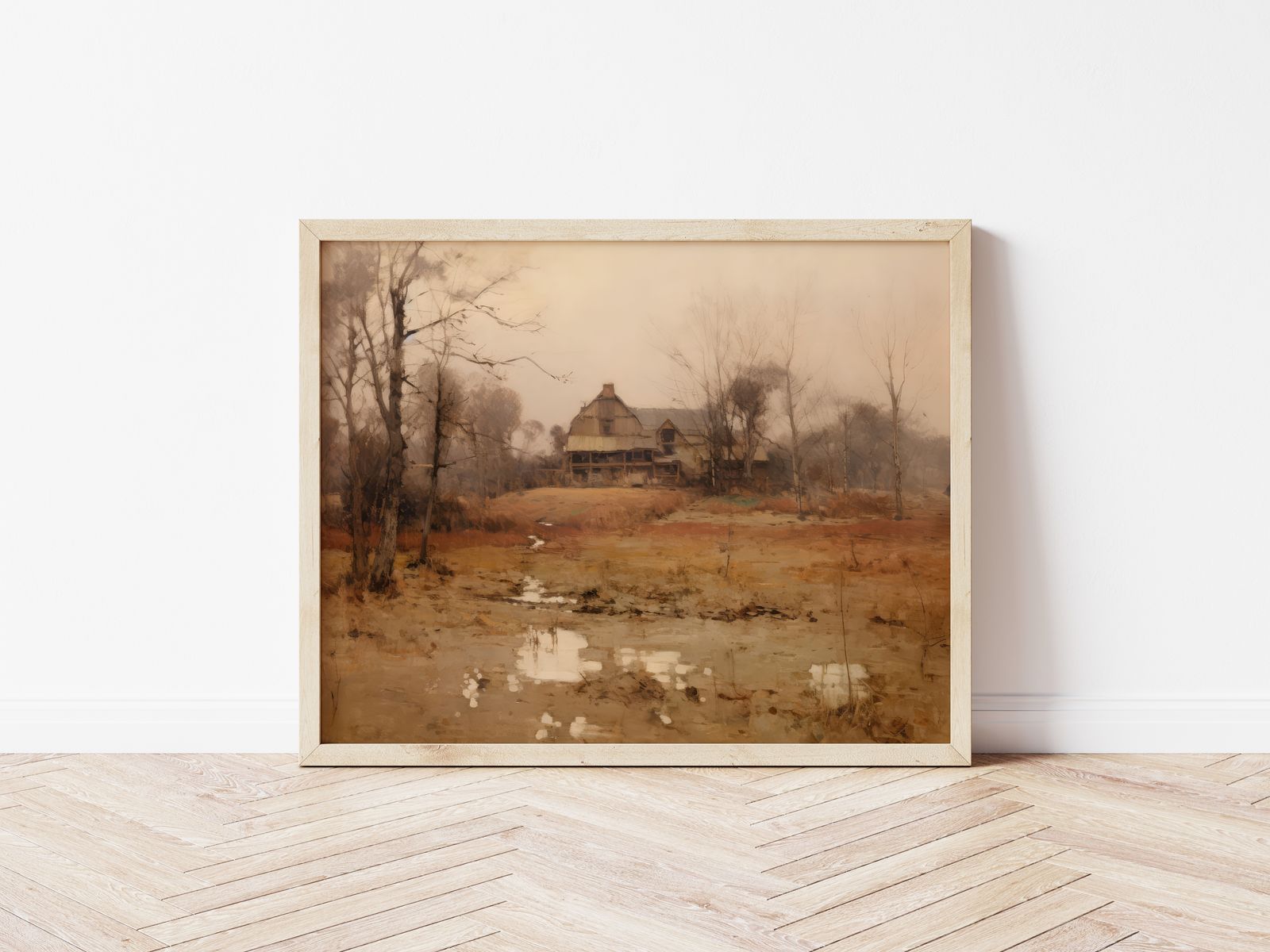Poster - Winterlandschap bij de Schuur