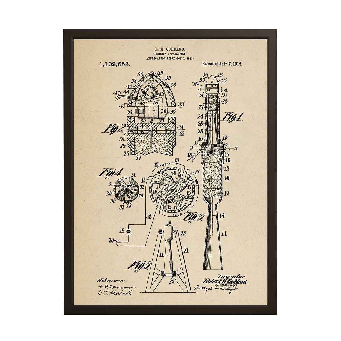 Patentschets Poster - Rocket Apparatus