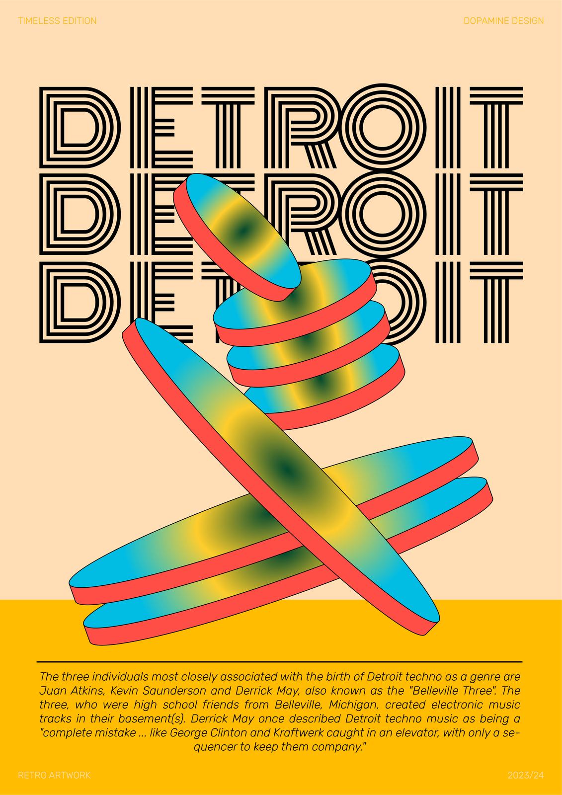 Poster - Detroit Techno Kunstwerk