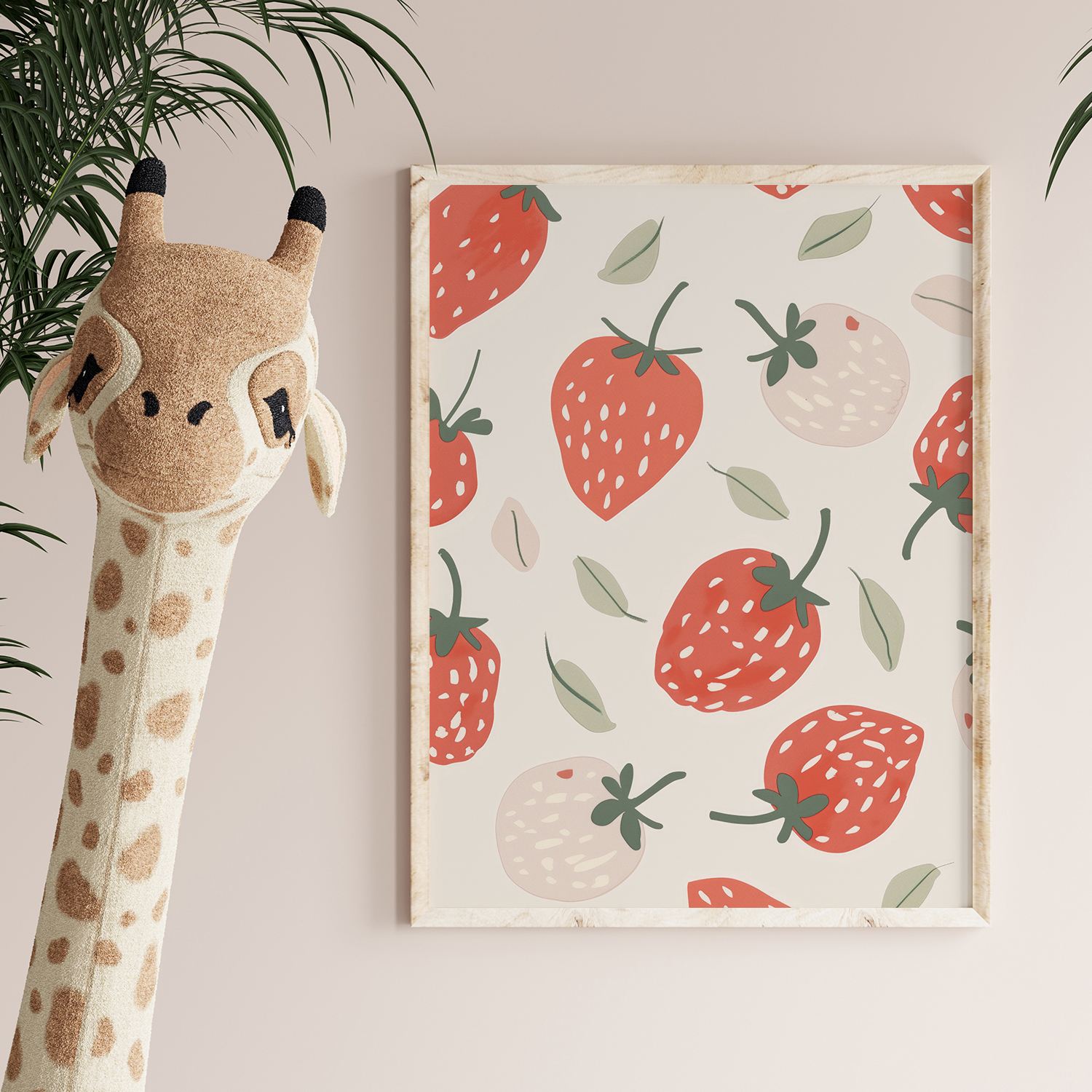Poster - Aardbeipatroon