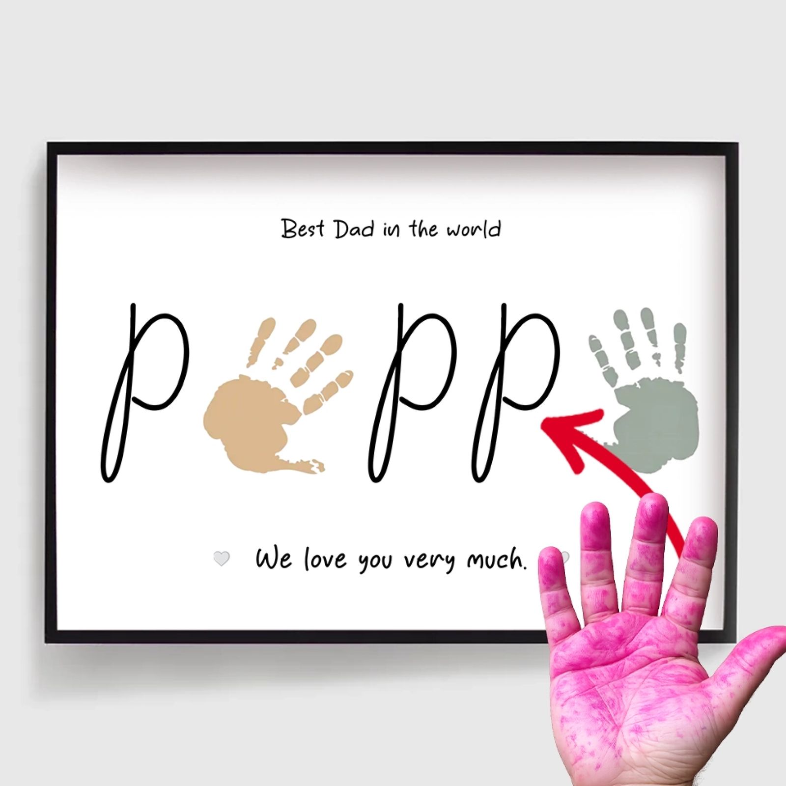 Gepersonaliseerde Poster - DIY Papa Handafdruk - Meerdere Talen