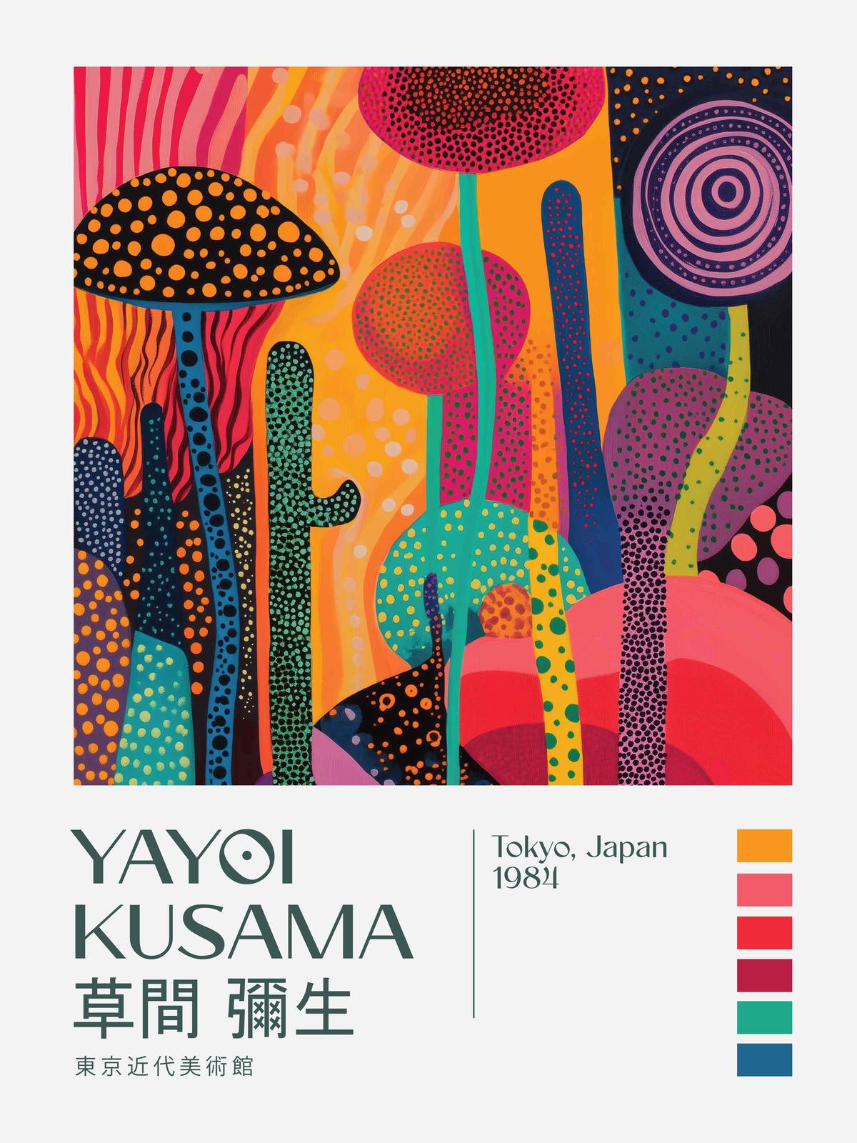 Poster - Yayoi Kusama Levendige Polka