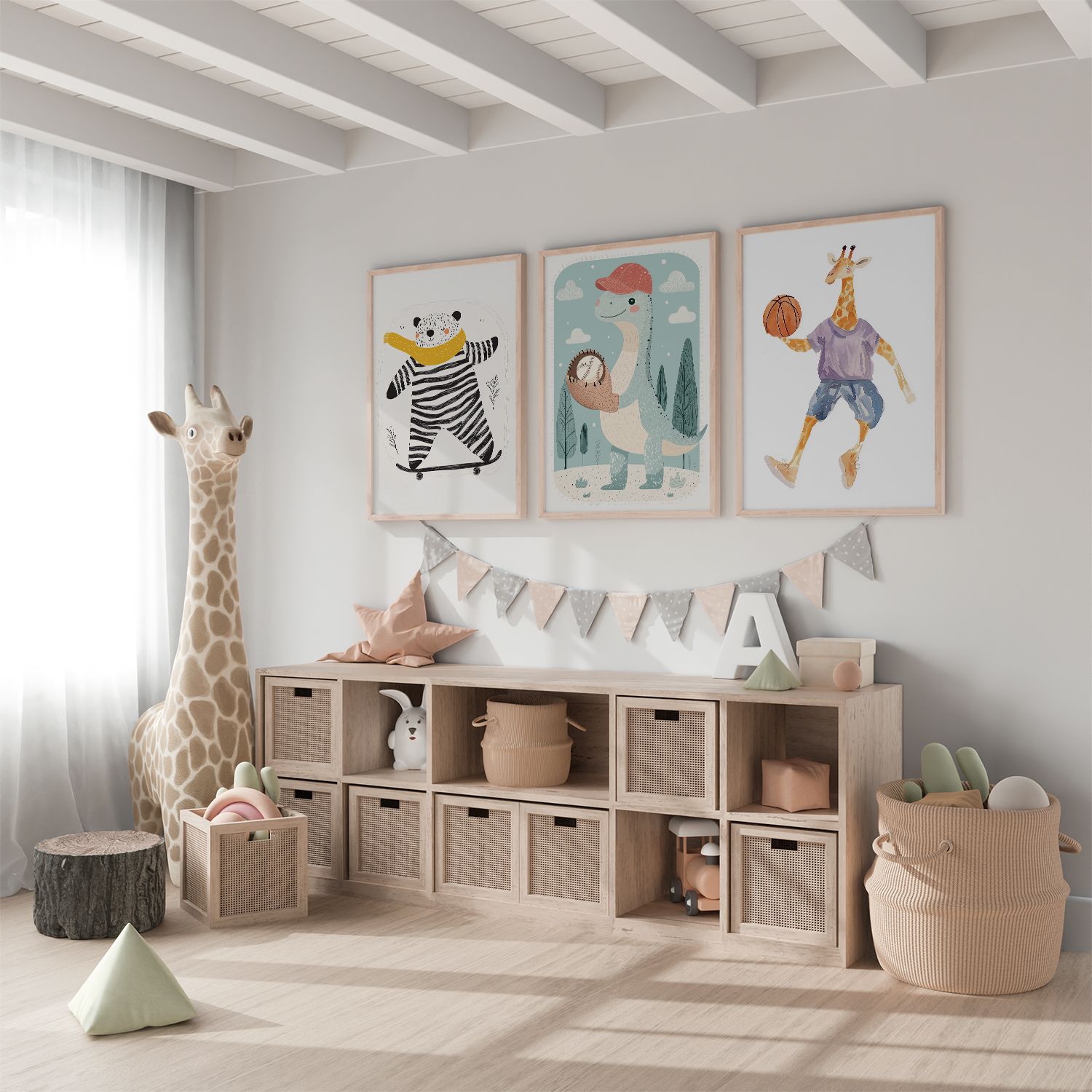 Poster - Dieren Sportpersonages / Set van 3