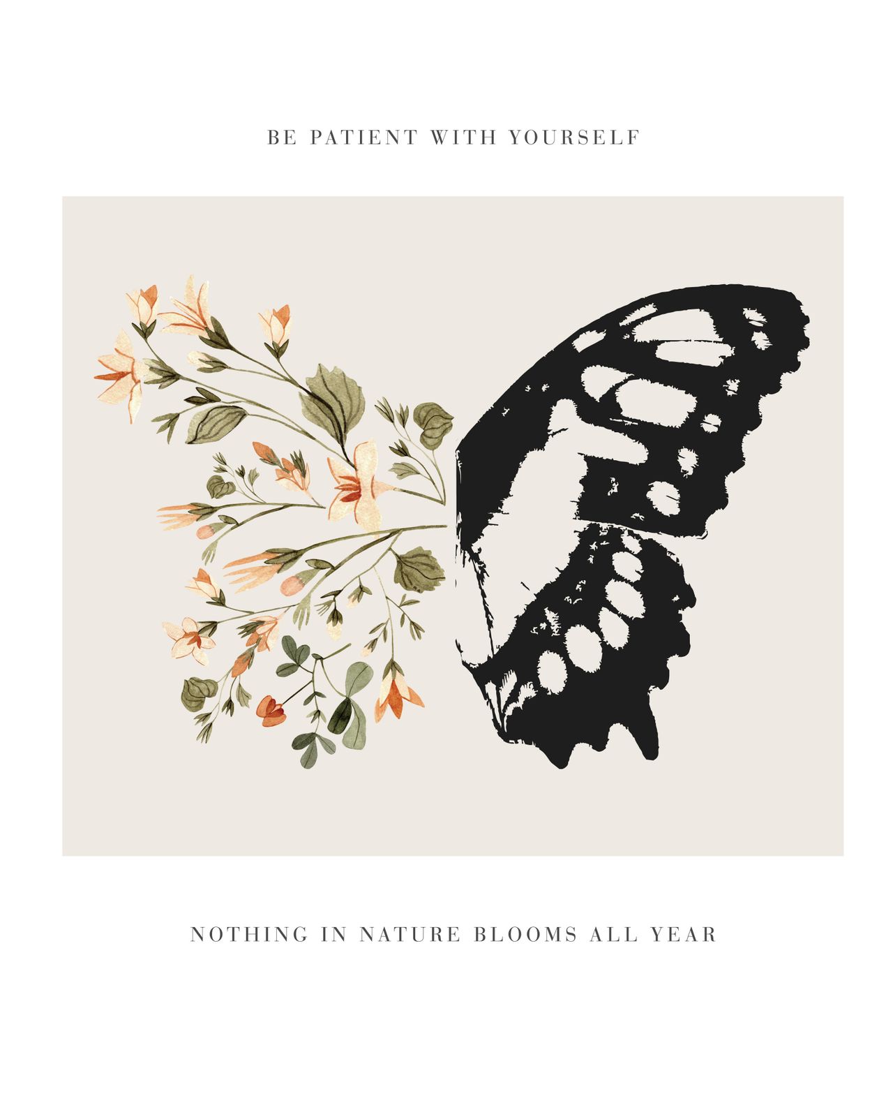 Poster - Bloemen Vlinder