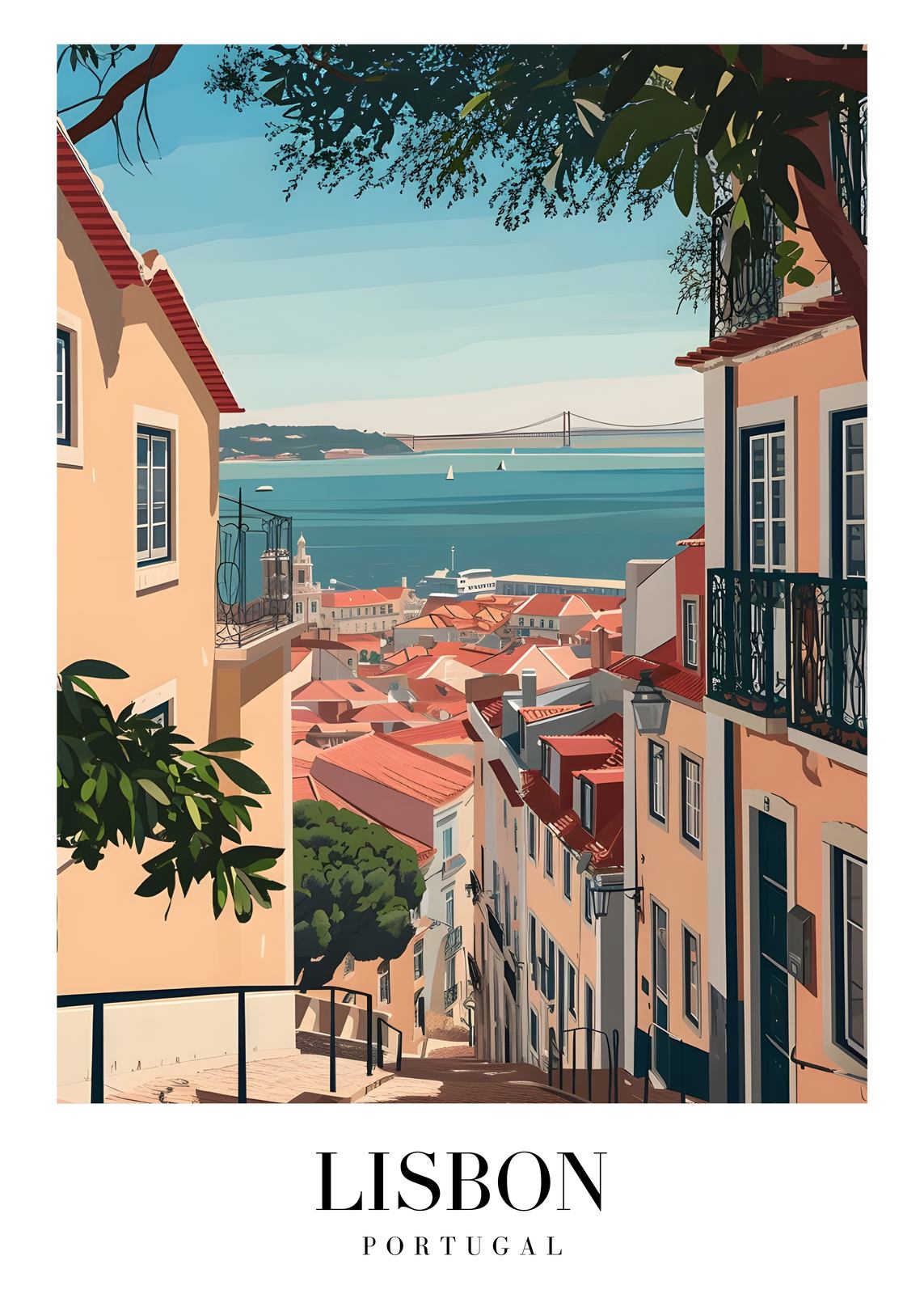 Poster - Lissabon stadsgezicht