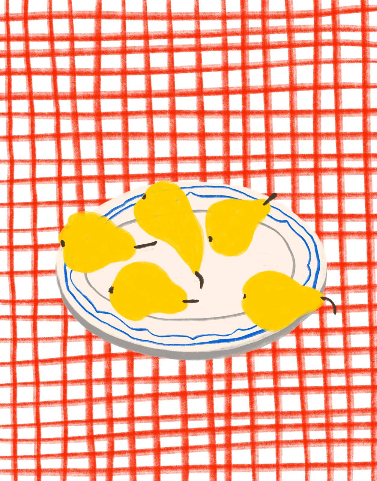 Poster - Peren op Geruite Stof