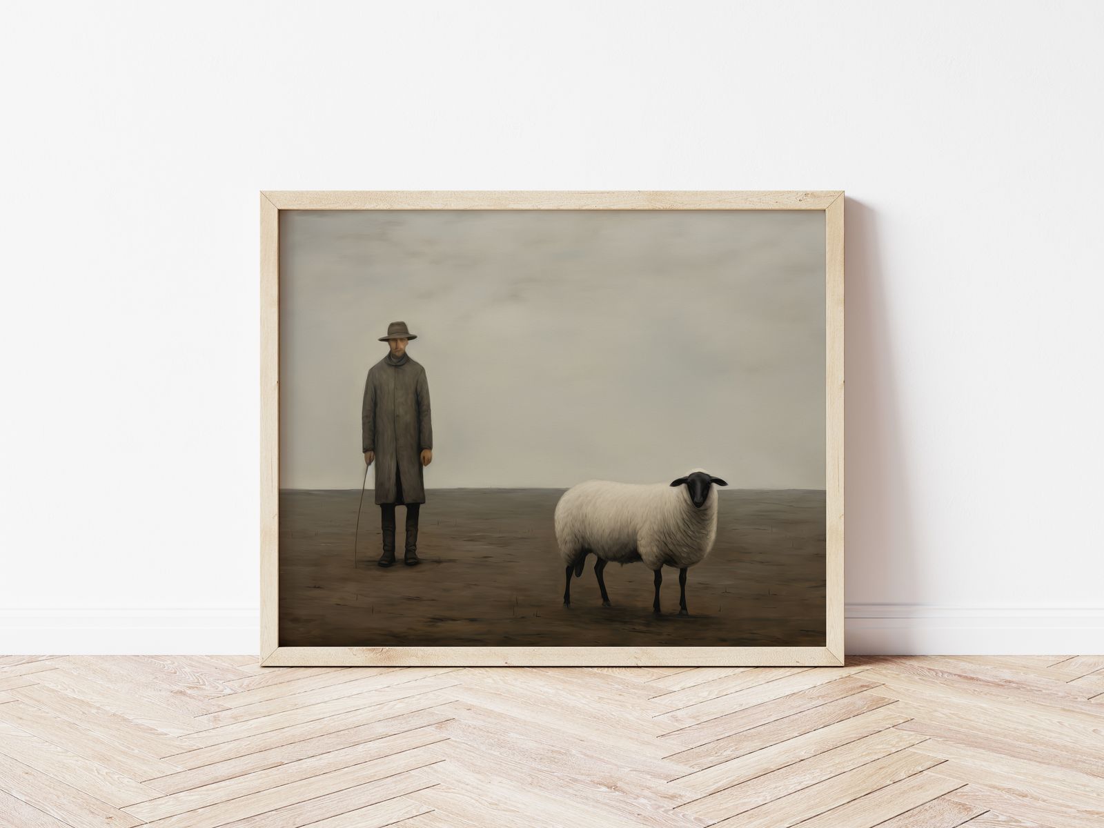 Poster - Man en Schaap
