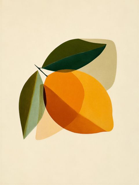 Poster - Abstracte Oranje Kunst
