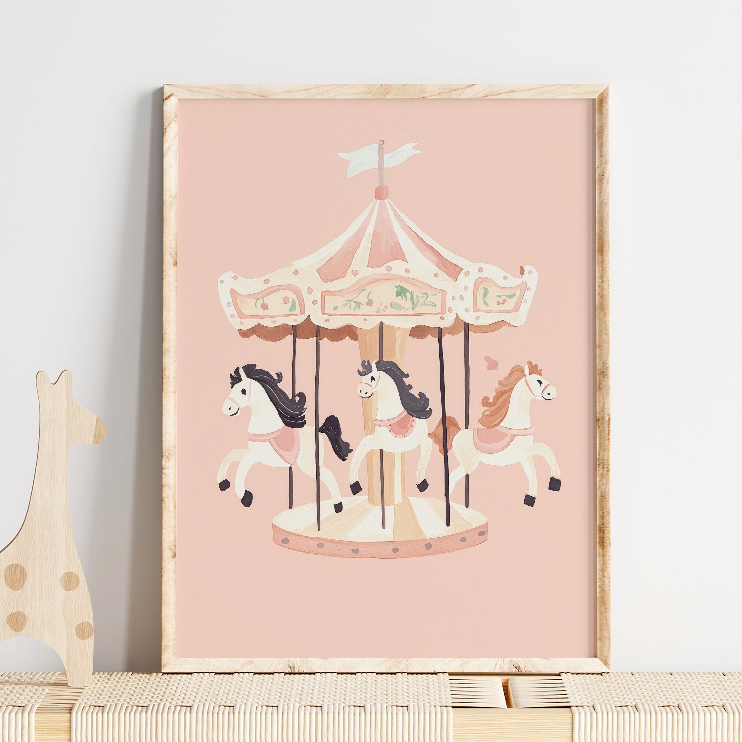 Poster - Draaimolen Paarden