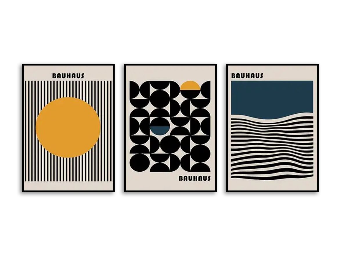 Poster - Bauhaus Abstracte Kunst / Set van 3