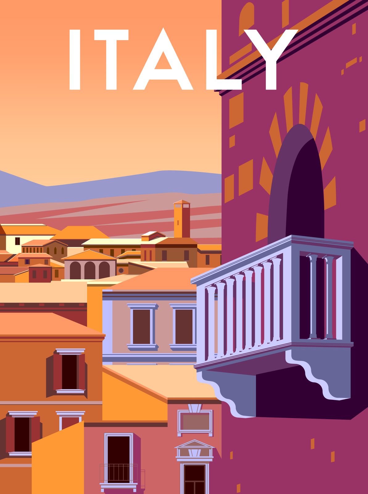 Poster - Italiaans landschap