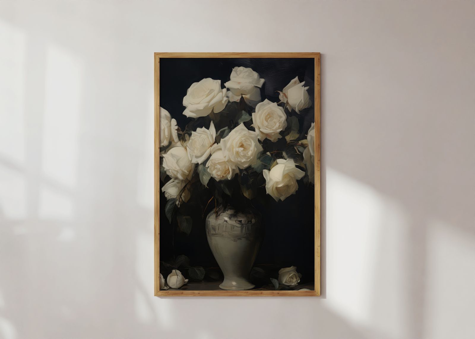 Poster - Witte Rozen Vaas