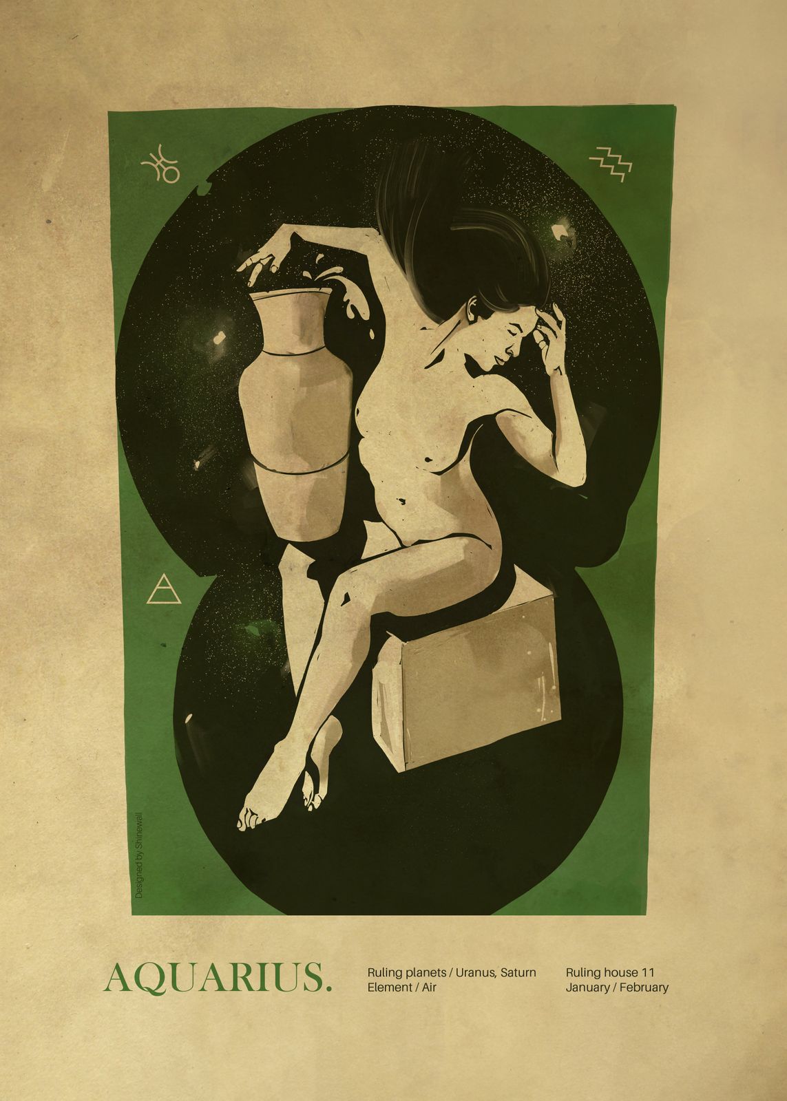 Poster - Waterman Zodiac Kunst