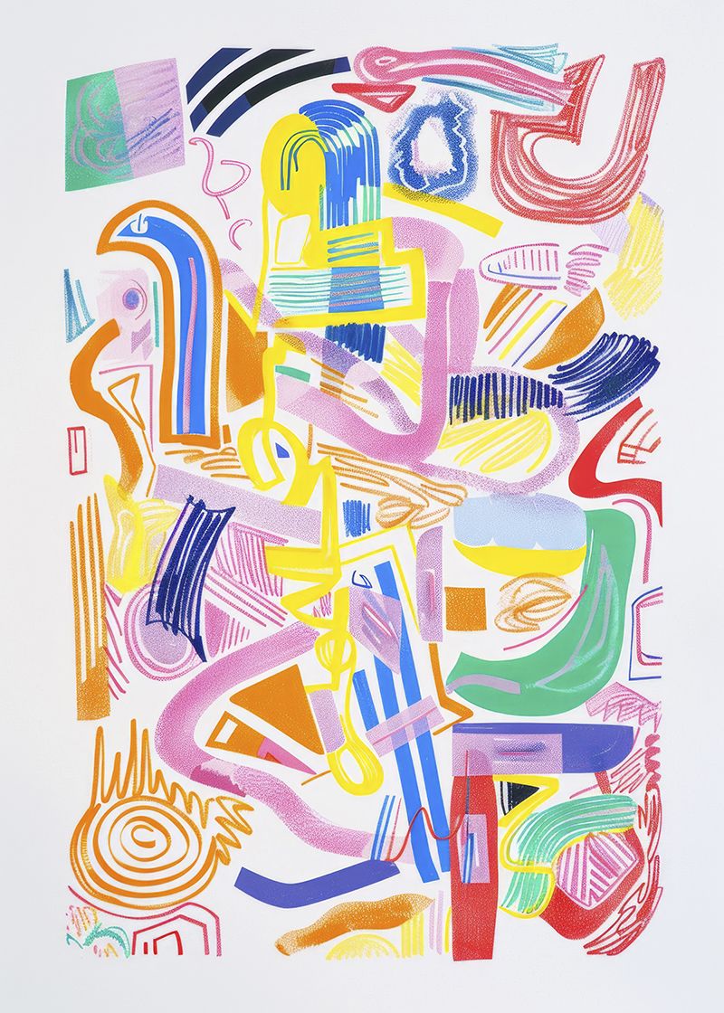 Poster - Abstracte Kleurrijke Kunst