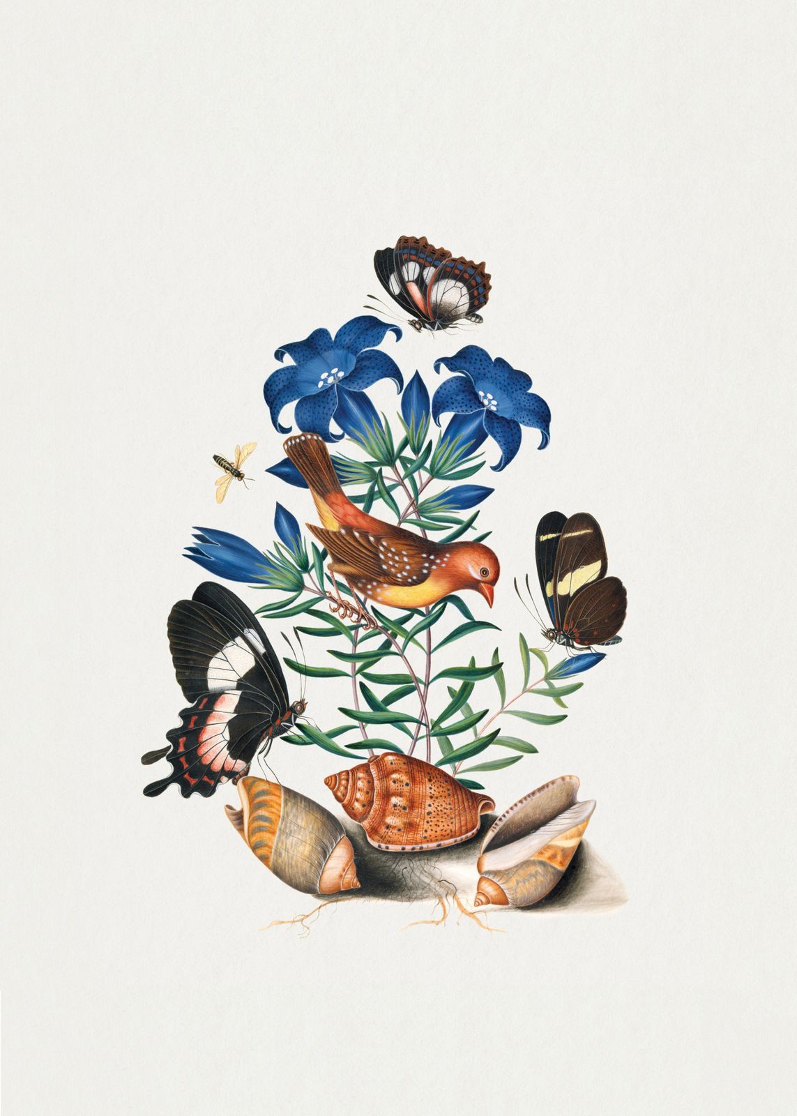 Poster - Natuur met Blauwe Bloemen