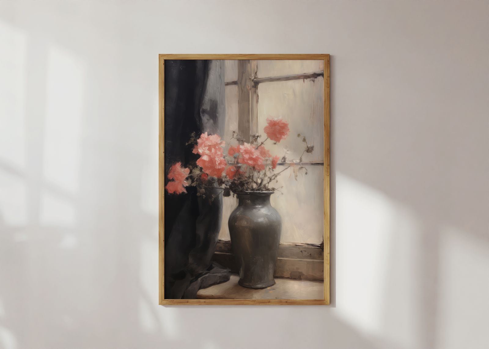 Poster - Bloemenvaas bij Raam