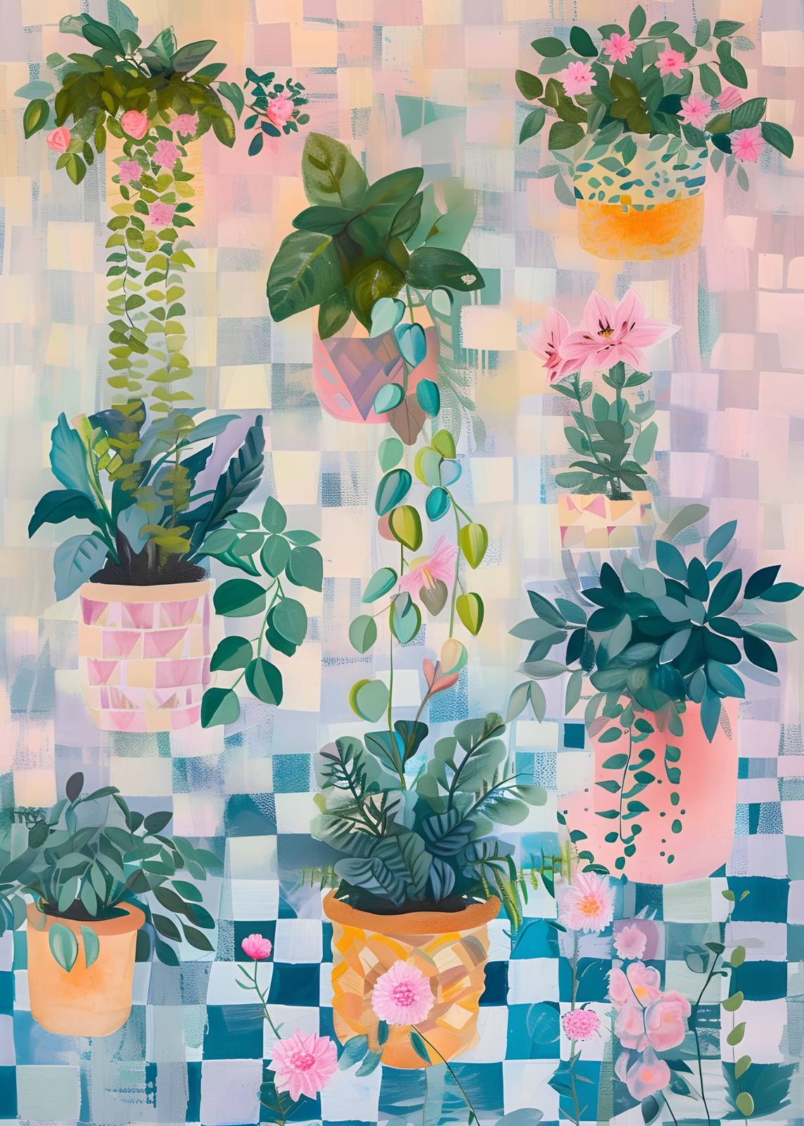 Poster - Potplanten Kunstwerk
