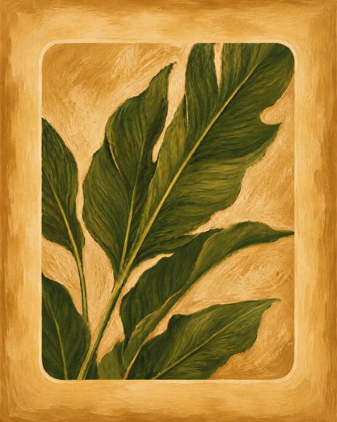 Poster - Groene Bladkunst