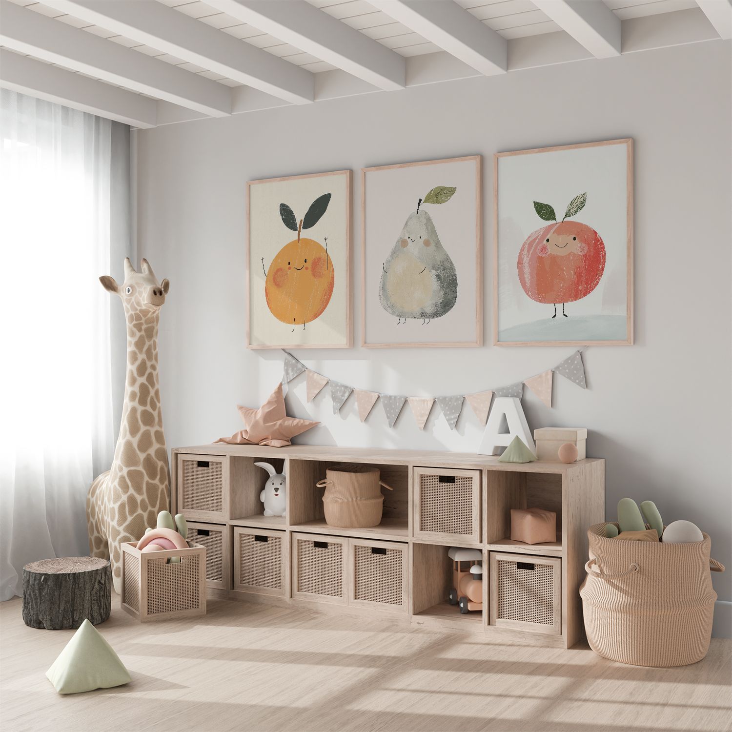 Poster - Schattige Fruitkarakters / Set van 3
