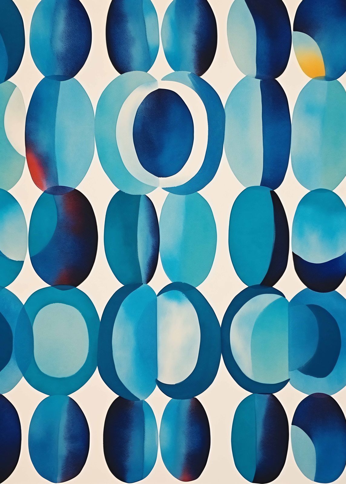 Poster - Blauwe Cirkelkunst