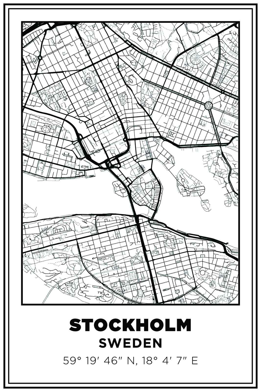 Stockholm Kaart Poster