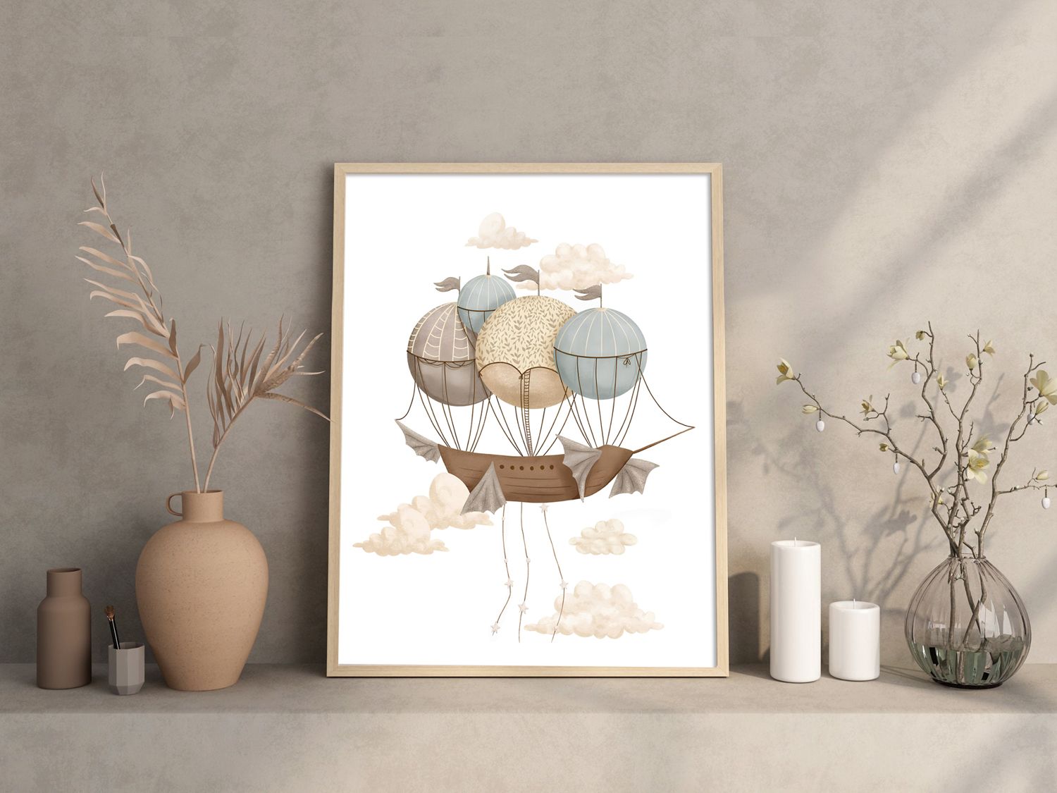 Vintage Heteluchtballonnen Poster