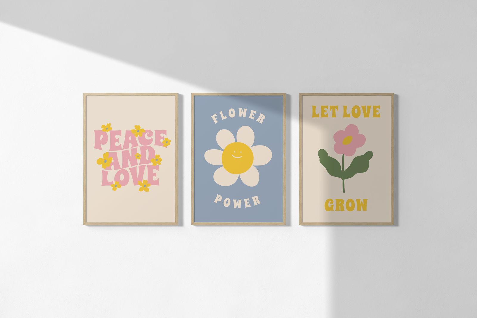 Poster - Vrede en Liefde Kunst / Set van 3