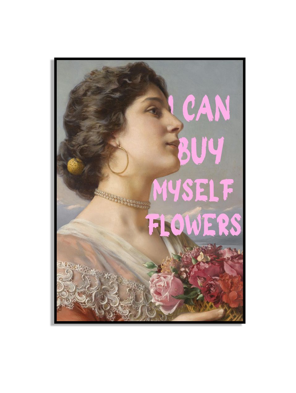 Dame met Bloemen Poster