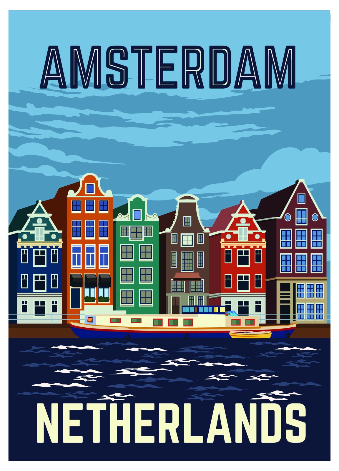 Amsterdam Stad Muurposter