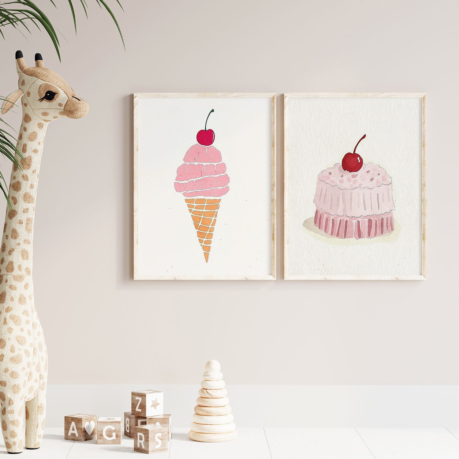 Poster - IJs en Taart / Set van 2